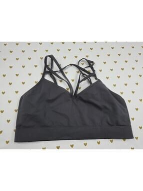 Victorias Secret Pink Grey Stretchy Sports Bra Large Bralette Bra Top Tank